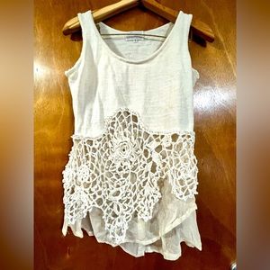 Cream boho knit tank